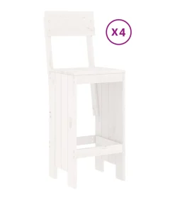 Sale 5-delige Barset massief grenenhout wit Tuinmeubelen