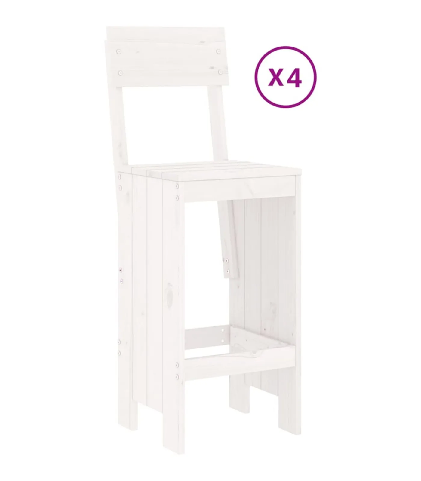 Sale 5-delige Barset massief grenenhout wit Tuinmeubelen