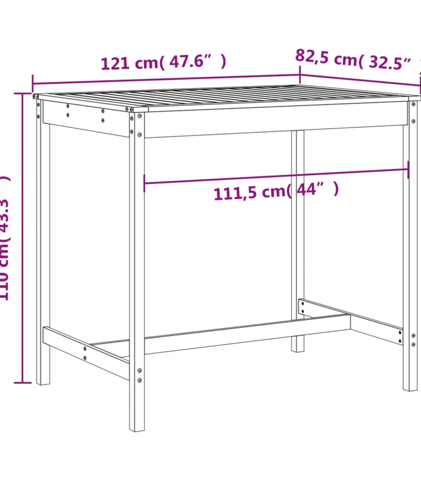 Sale 5-delige Barset massief grenenhout wit Tuinmeubelen