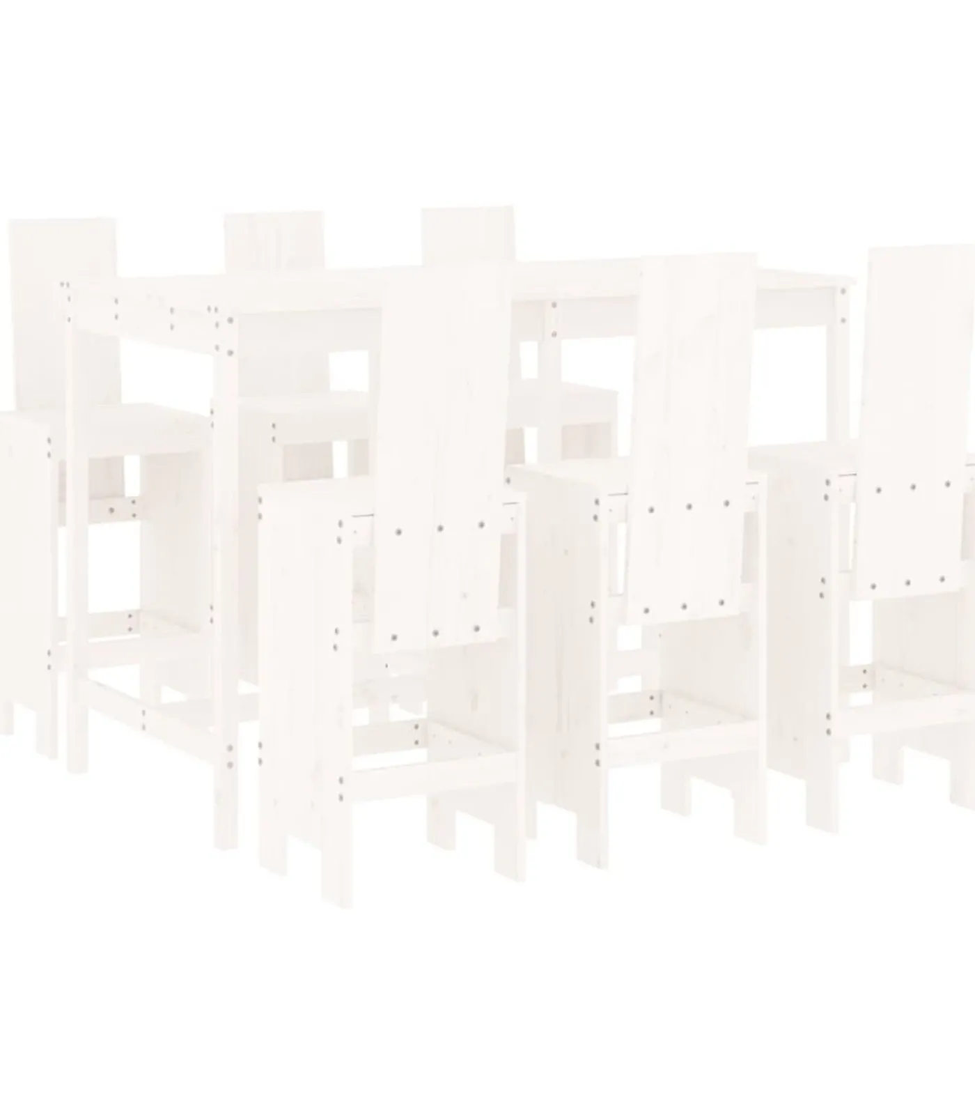 Online 7-delige Barset massief grenenhout wit Tuinmeubelen