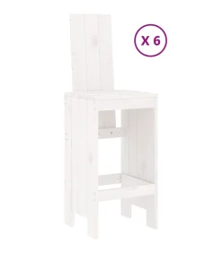 Online 7-delige Barset massief grenenhout wit Tuinmeubelen