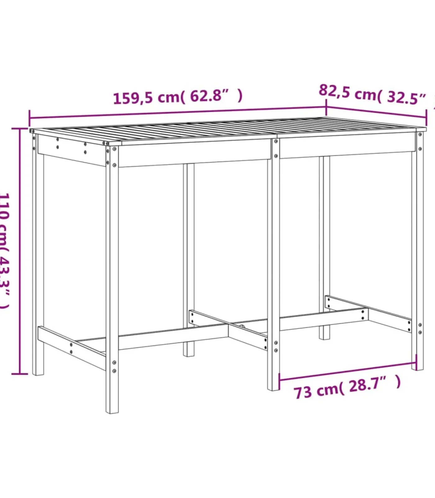 Online 7-delige Barset massief grenenhout wit Tuinmeubelen