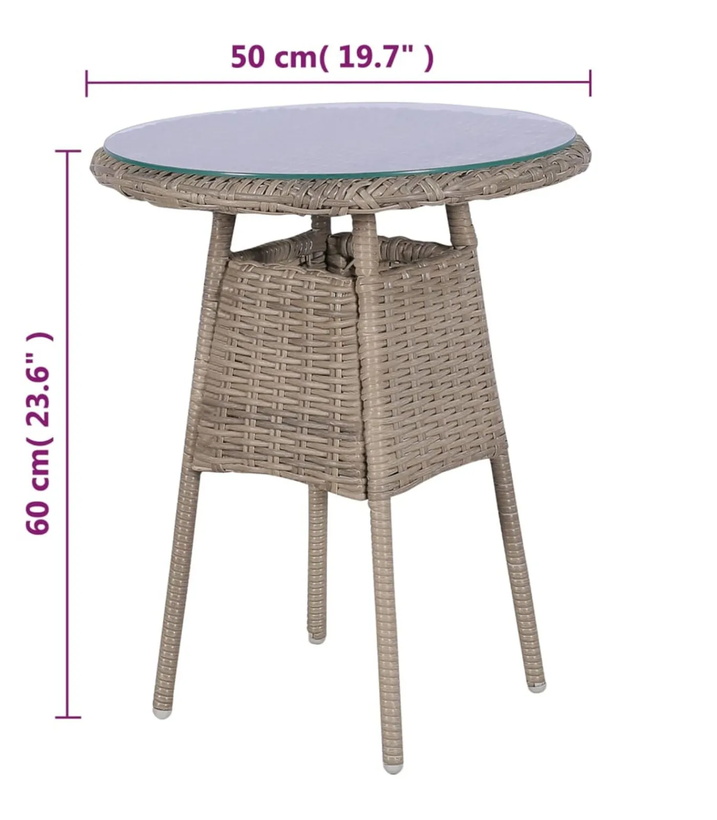 New 3-delige Bistroset met kussens poly rattan bruin Tuinmeubelen