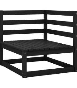 New 13-delige Loungeset massief grenenhout zwart Tuinmeubelen