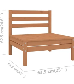 Hot 8-delige Loungeset massief grenenhout honingbruin Tuinmeubelen