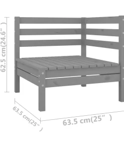 Discount 6-delige Loungeset massief grenenhout grijs Tuinmeubelen