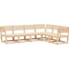 Clearance 6-delige Loungeset massief grenenhout Tuinmeubelen