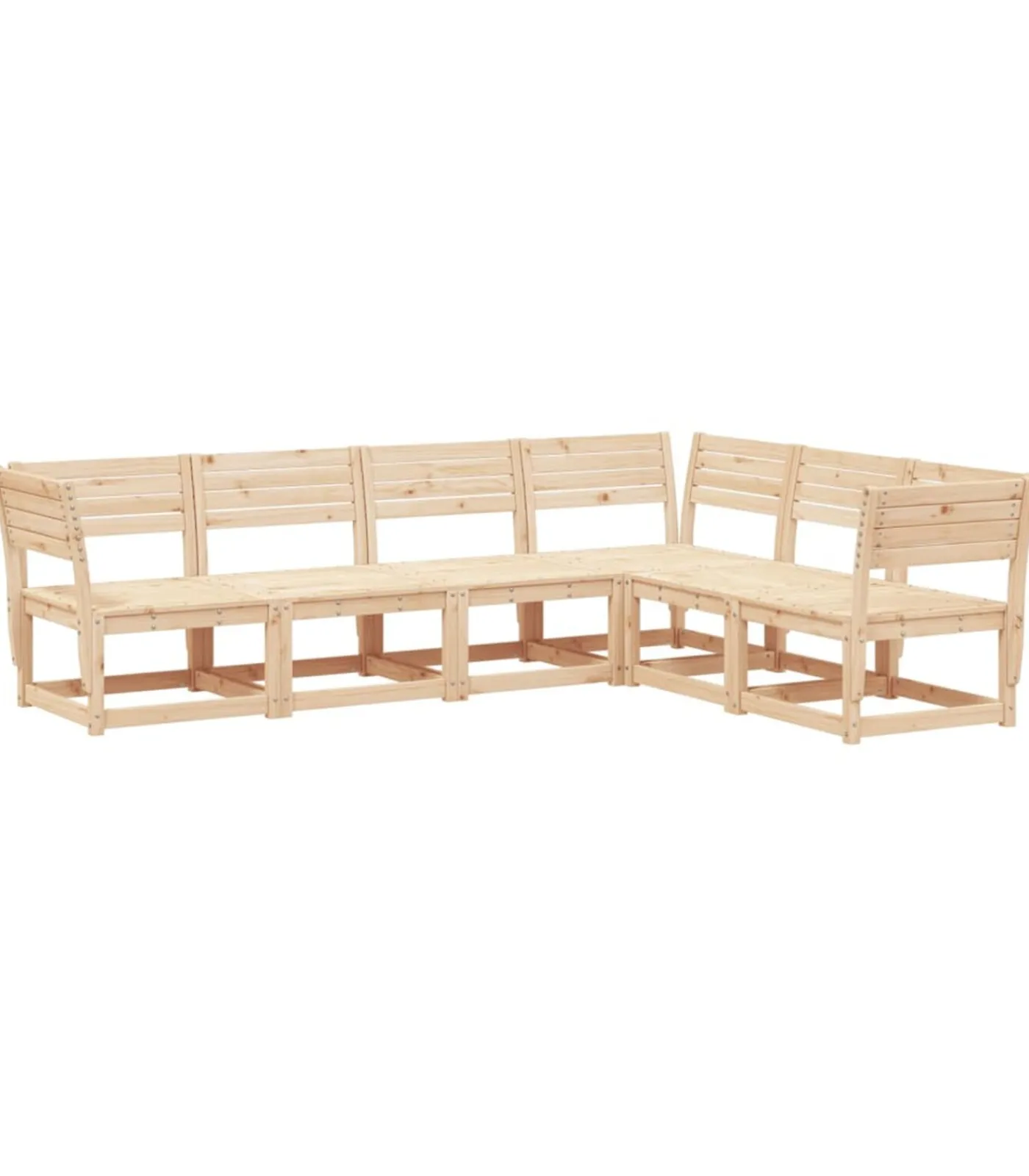 Clearance 6-delige Loungeset massief grenenhout Tuinmeubelen