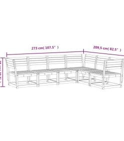Clearance 6-delige Loungeset massief grenenhout Tuinmeubelen
