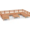 Sale 10-delige Loungeset massief grenenhout honingbruin Tuinmeubelen
