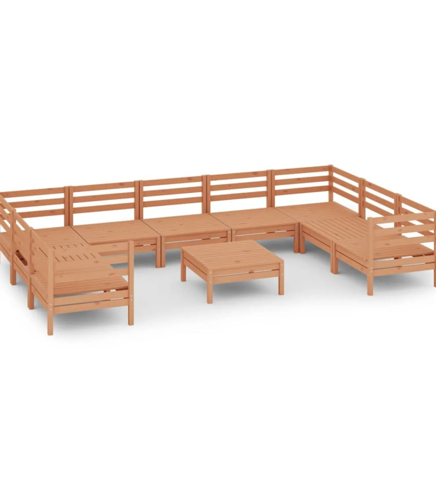 Sale 10-delige Loungeset massief grenenhout honingbruin Tuinmeubelen