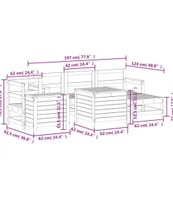 Hot 7-delige Loungeset massief douglas vurenhout Tuinmeubelen