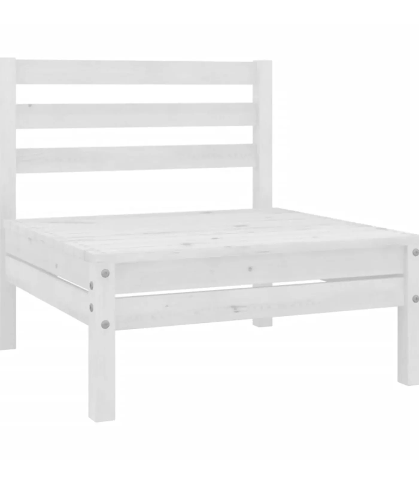 Sale 7-delige Loungeset massief grenenhout wit Tuinmeubelen