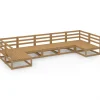 Outlet 7-delige Loungeset massief grenenhout Tuinmeubelen