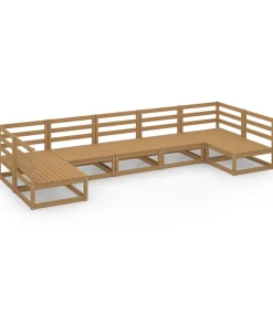 Outlet 7-delige Loungeset massief grenenhout Tuinmeubelen