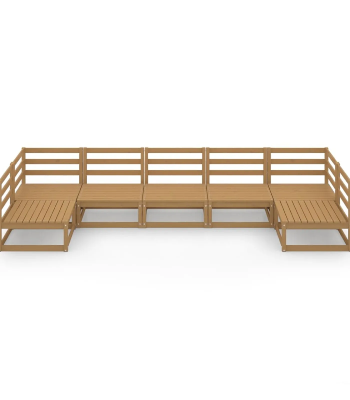 Outlet 7-delige Loungeset massief grenenhout Tuinmeubelen