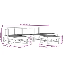 Best 6-delige Loungeset massief douglashout Tuinmeubelen
