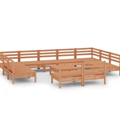 Best 12-delige Loungeset massief grenenhout honingbruin Tuinmeubelen
