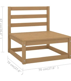 Outlet 8-delige Loungeset massief grenenhout honingbruin Tuinmeubelen