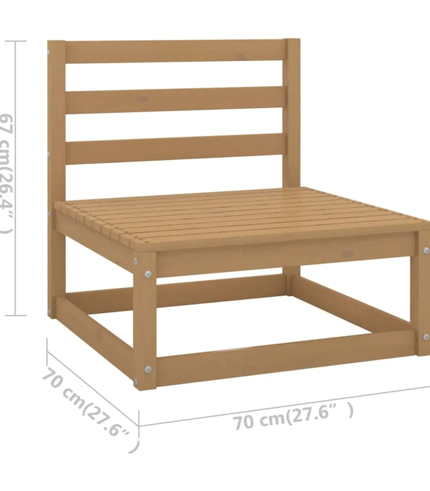 Outlet 8-delige Loungeset massief grenenhout honingbruin Tuinmeubelen