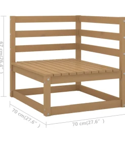 Clearance 5-delige Loungeset massief grenenhout honingbruin Tuinmeubelen