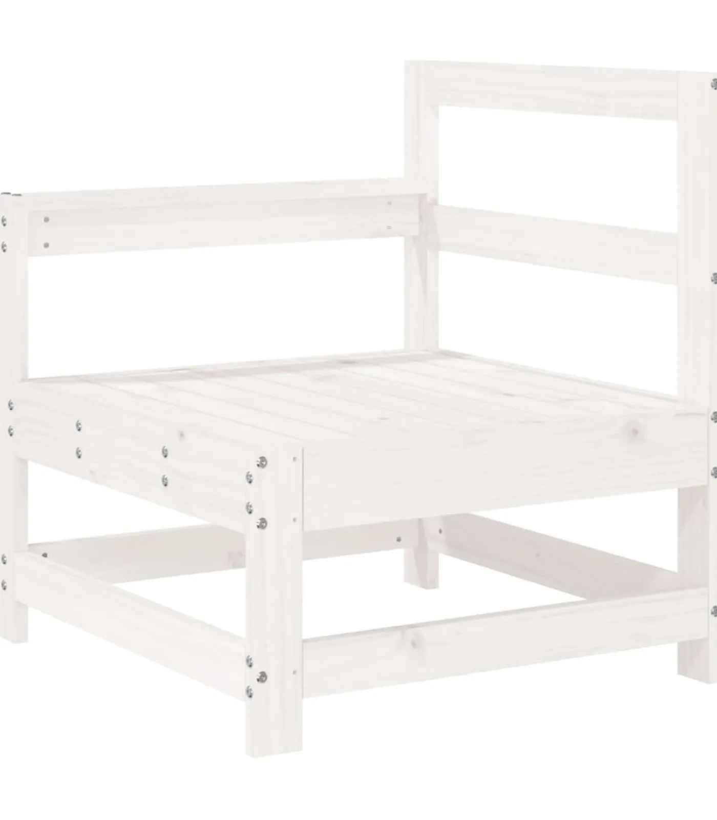 Outlet 10-delige Loungeset massief grenenhout wit Tuinmeubelen