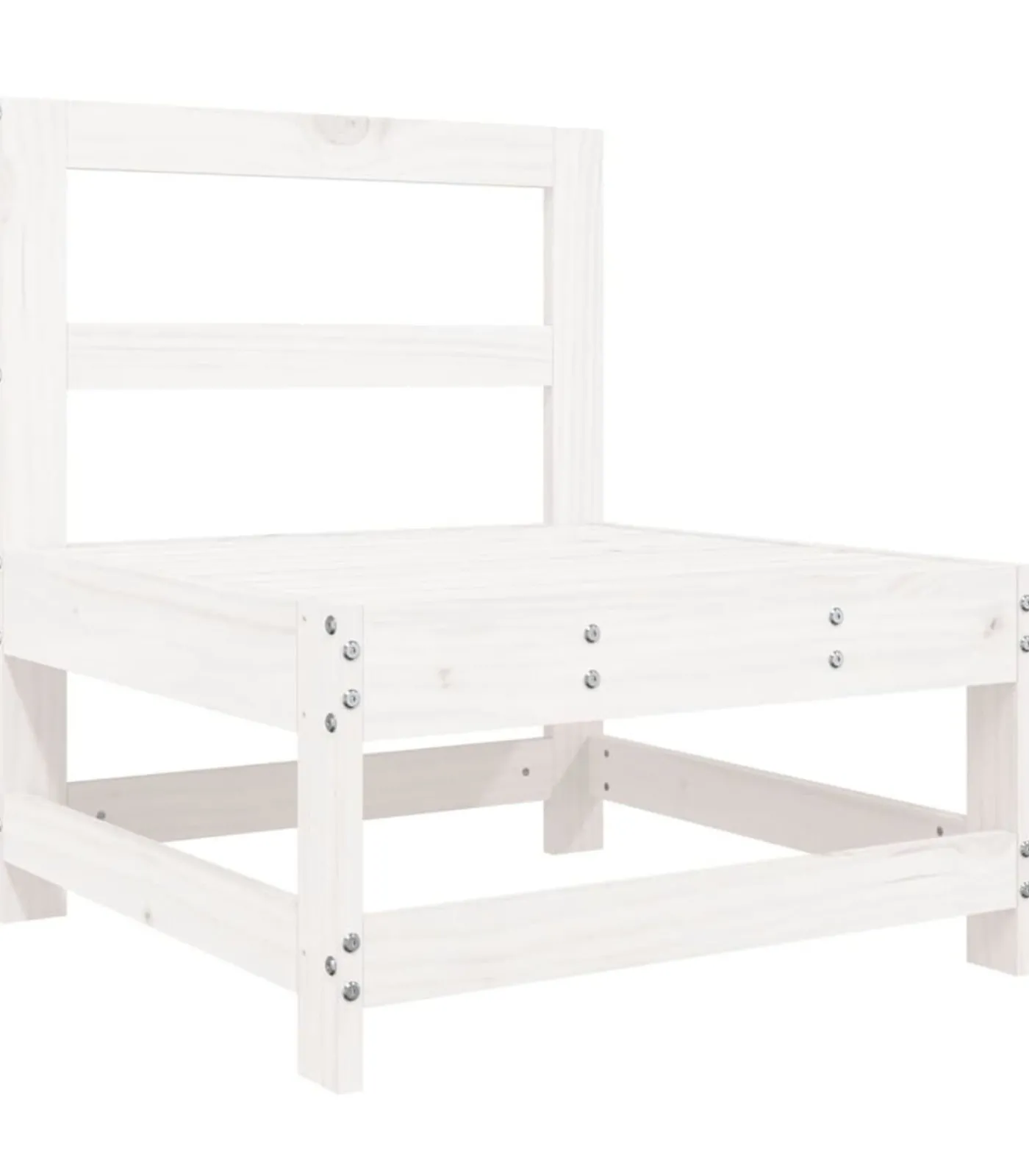 Outlet 10-delige Loungeset massief grenenhout wit Tuinmeubelen