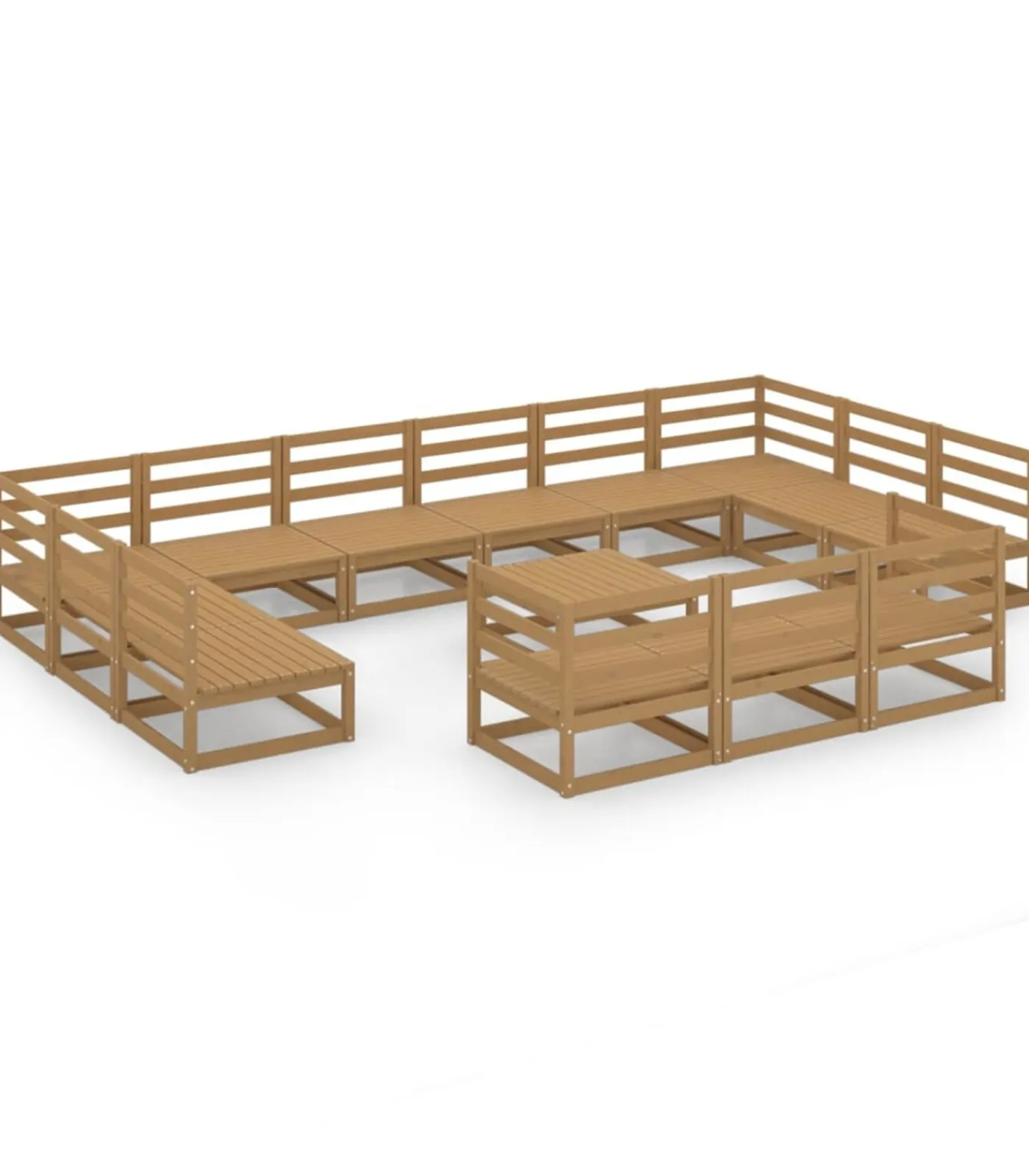 Outlet 14-delige Loungeset massief grenenhout Tuinmeubelen