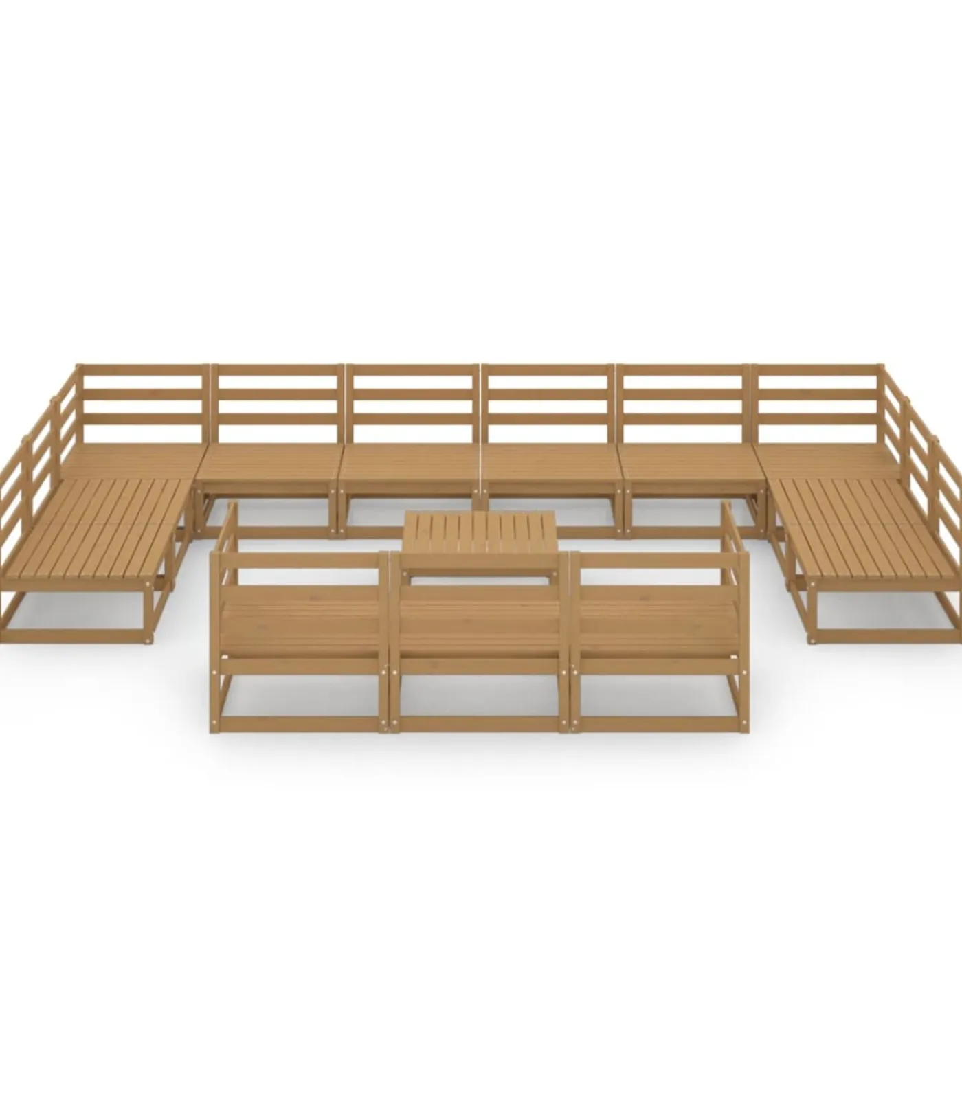 Outlet 14-delige Loungeset massief grenenhout Tuinmeubelen