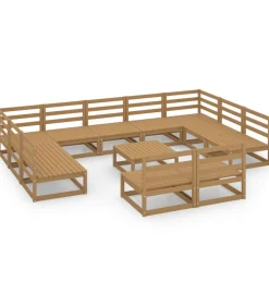 New 12-delige Loungeset massief grenenhout Tuinmeubelen