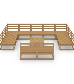 New 12-delige Loungeset massief grenenhout Tuinmeubelen