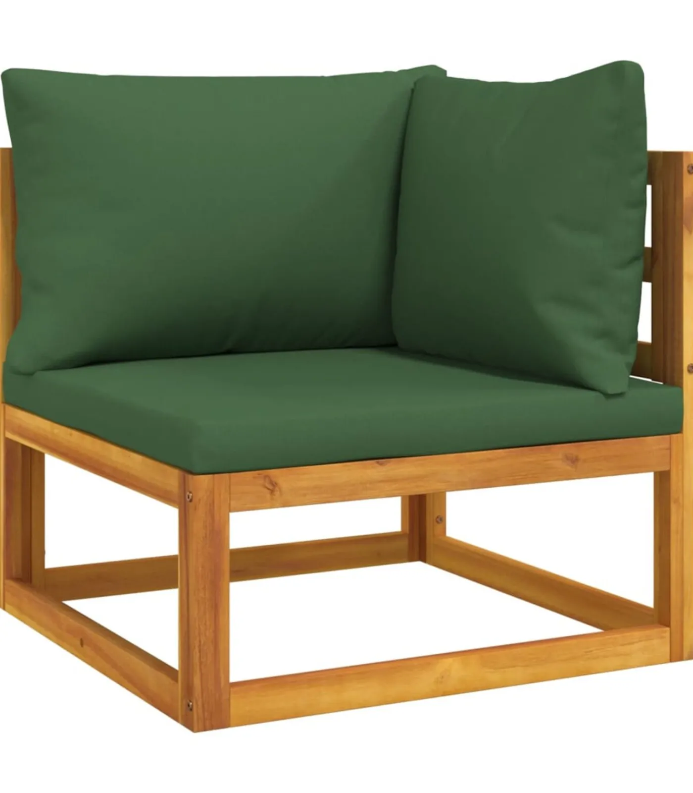 Outlet 9-delige Loungeset met groene kussens massief hout Tuinmeubelen
