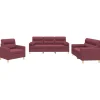 Clearance 3-delige Loungeset met kussens stof wijnrood Zetels