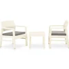 New 3-delige Loungeset met kussens kunststof wit Tuinmeubelen