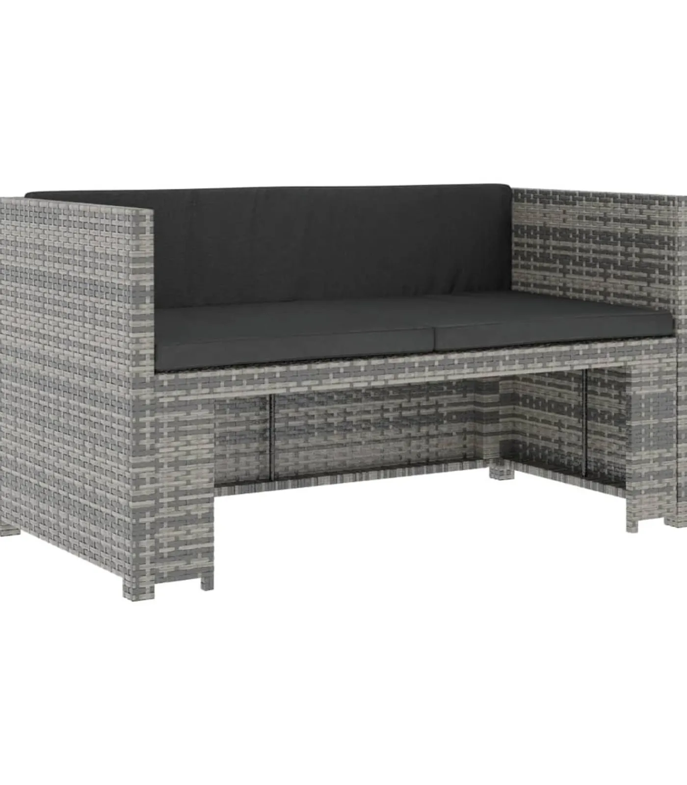 Online 5-delige Loungeset met kussens poly rattan grijs Tuinmeubelen