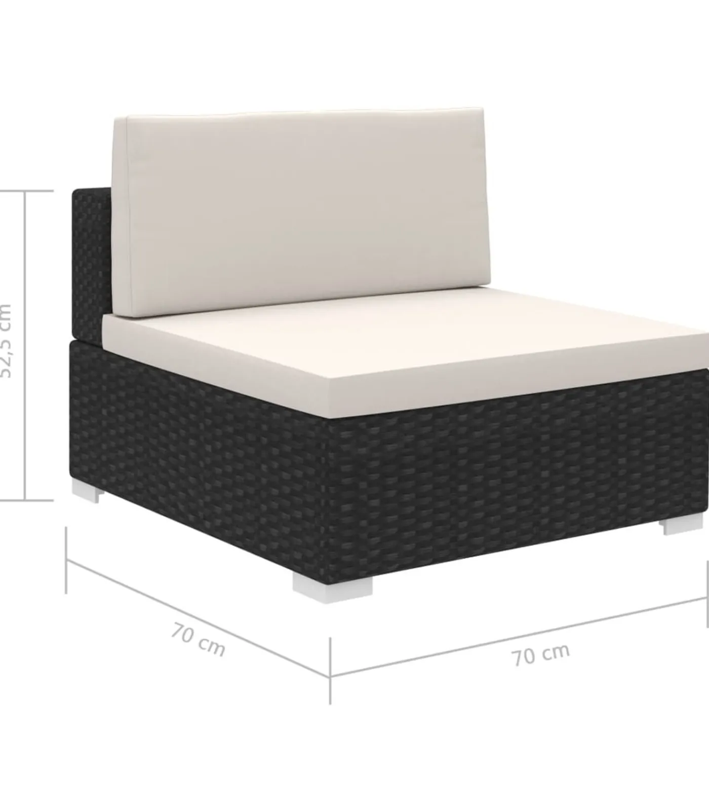 Online 8-delige Loungeset met kussens poly rattan zwart Tuinmeubelen