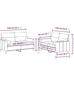 Best 2-delige Loungeset met kussens stof bruin Zetels