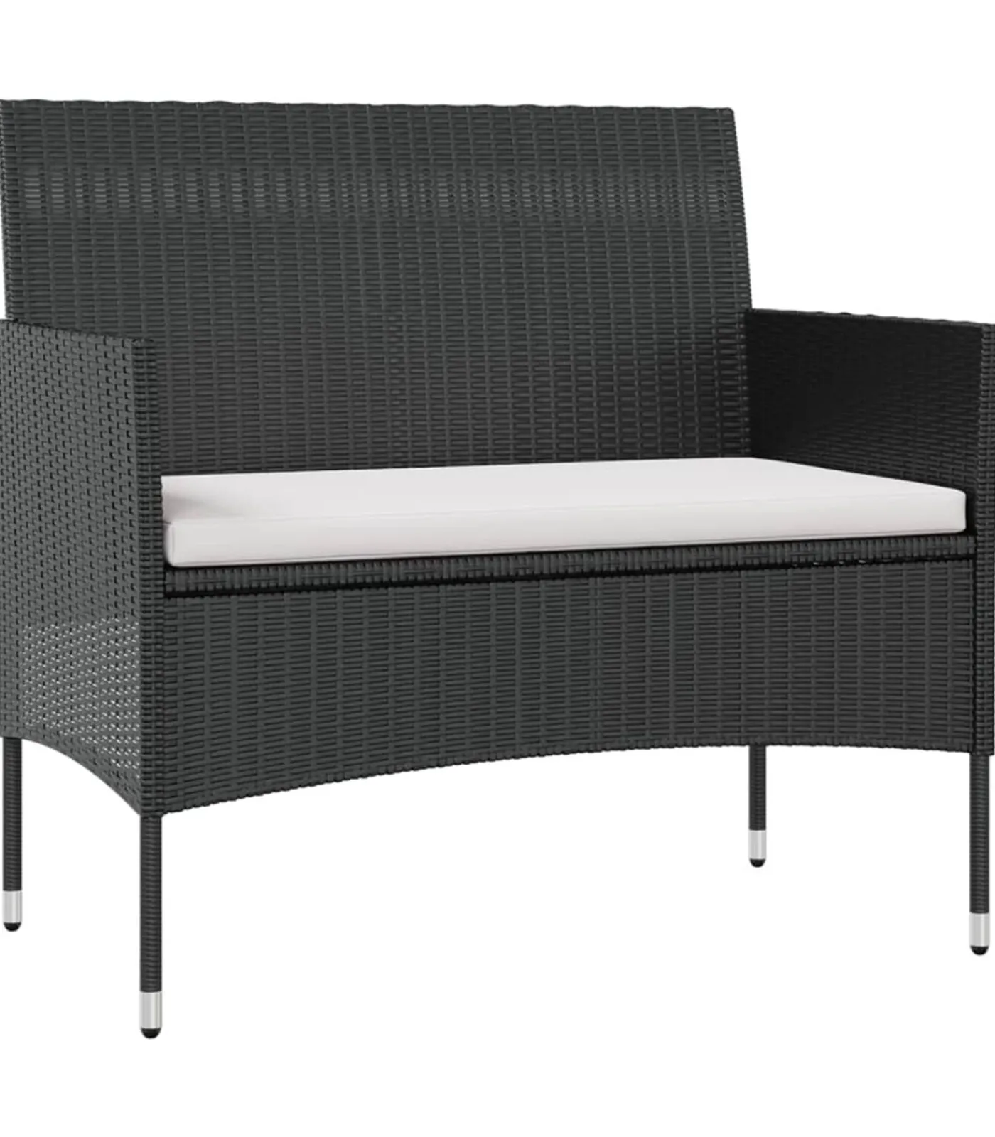 Best 16-delige Loungeset met kussens poly rattan zwart Tuinmeubelen