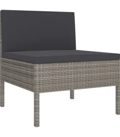 Best 14-delige Loungeset met kussens poly rattan grijs Tuinmeubelen