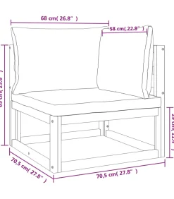 Discount 5-delige Loungeset met kussens massief hout taupe Tuinmeubelen