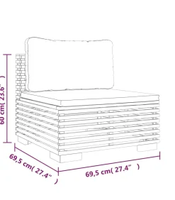 7-delige Loungeset met kussens massief teakhout Tuinmeubelen