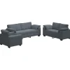 Clearance 3-delige Loungeset met kussens fluweel donkergrijs Zetels