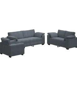 Clearance 3-delige Loungeset met kussens fluweel donkergrijs Zetels