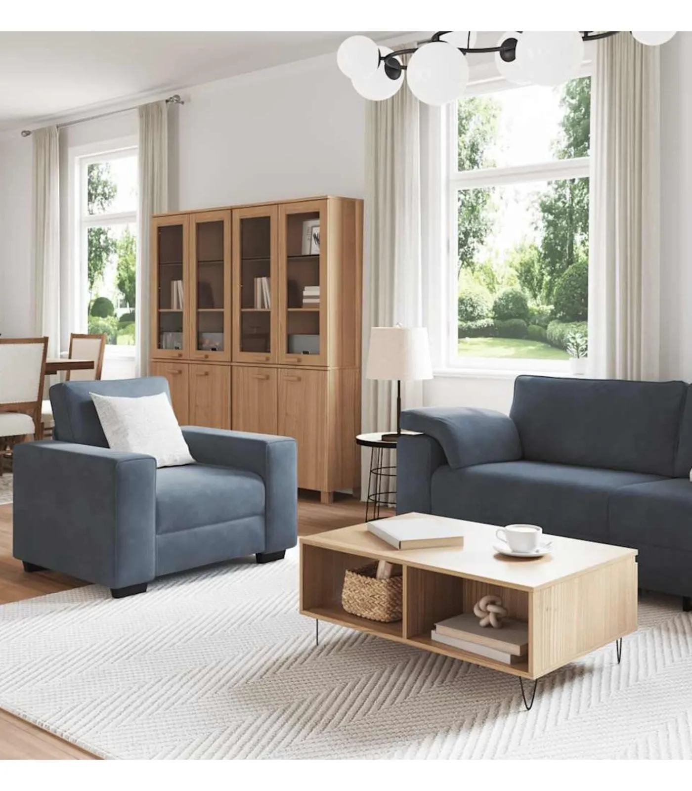 Clearance 3-delige Loungeset met kussens fluweel donkergrijs Zetels