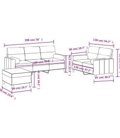 Sale 3-delige Loungeset met kussens stof bruin Zetels