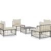 Hot 5-delige Loungeset met kussens poly rattan antracietkleurig Tuinmeubelen