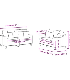 Clearance 2-delige Loungeset met kussens stof lichtgeel Zetels