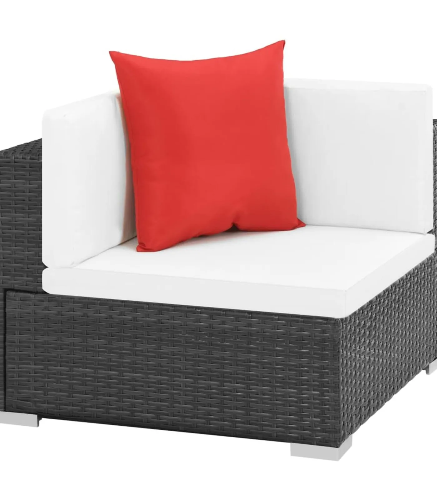 Online 7-delige Loungeset met kussens poly rattan zwart Tuinmeubelen