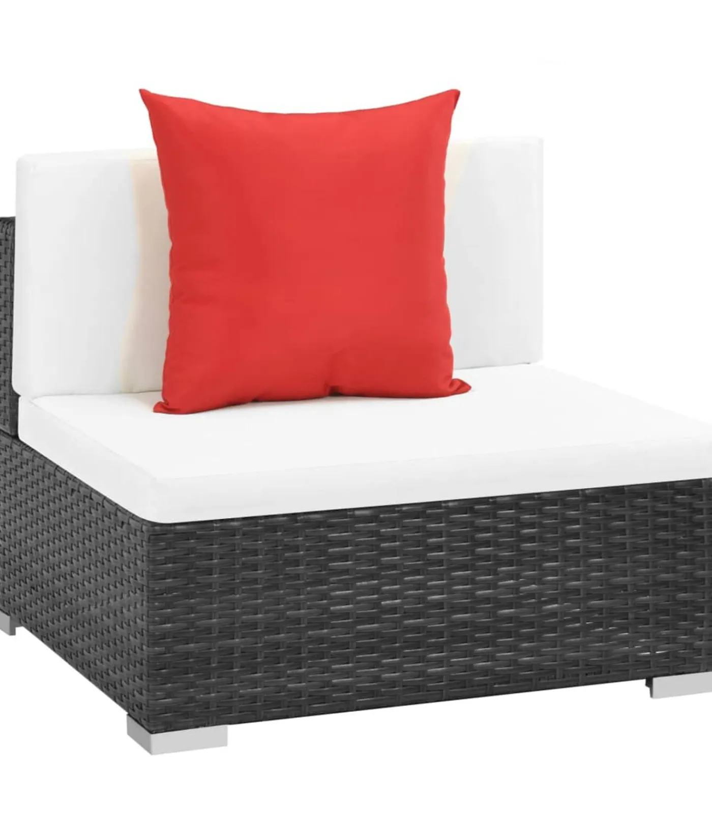 Online 7-delige Loungeset met kussens poly rattan zwart Tuinmeubelen