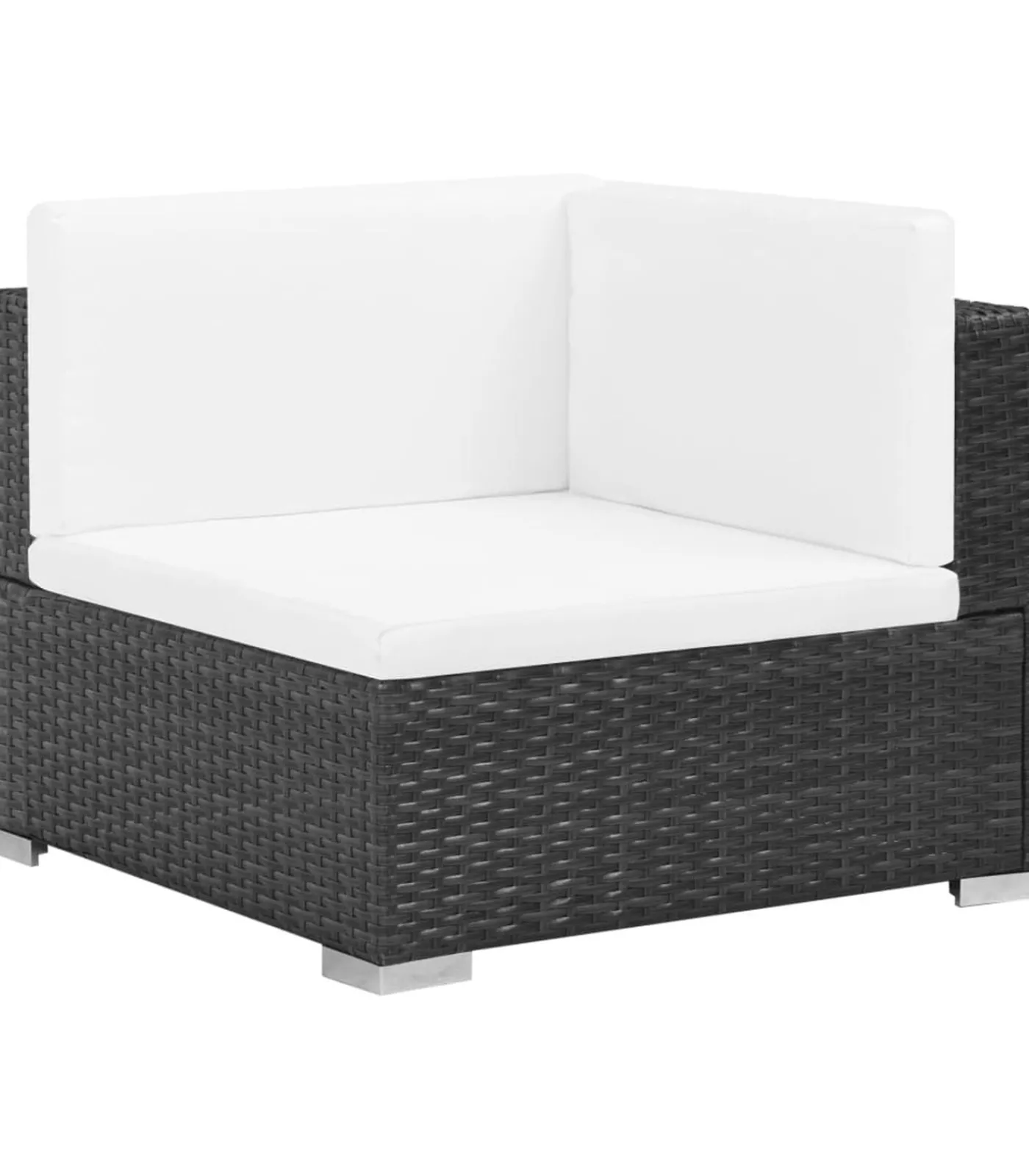 Online 7-delige Loungeset met kussens poly rattan zwart Tuinmeubelen